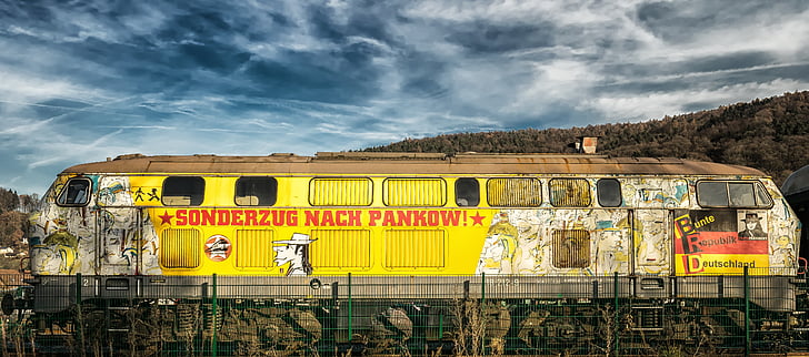 Loco, a vonat, mozdony, vasúti, történelmileg, különvonat, DDR