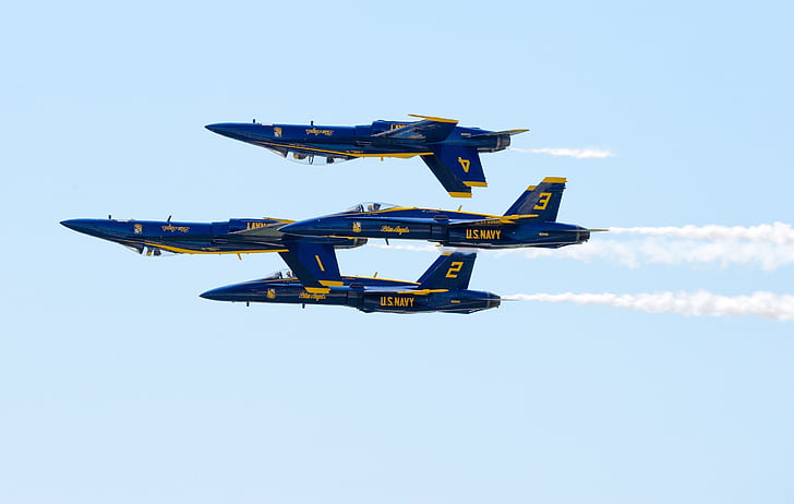 Blue angels, Marinha, precisão, manobra de duplo farvel, aviões, formação, sortiado