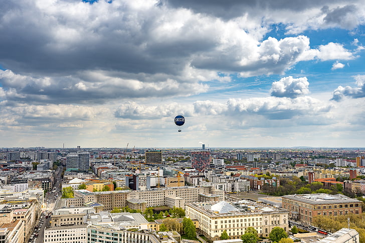 Berlin, Panorama, Potsdam yer, sermaye, gökdelen, kollhoff kuleleri, bakış açısı