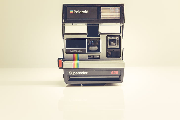 Polaroid, câmera, fotografia, tecnologia, com estilo retrô, à moda antiga, sem pessoas