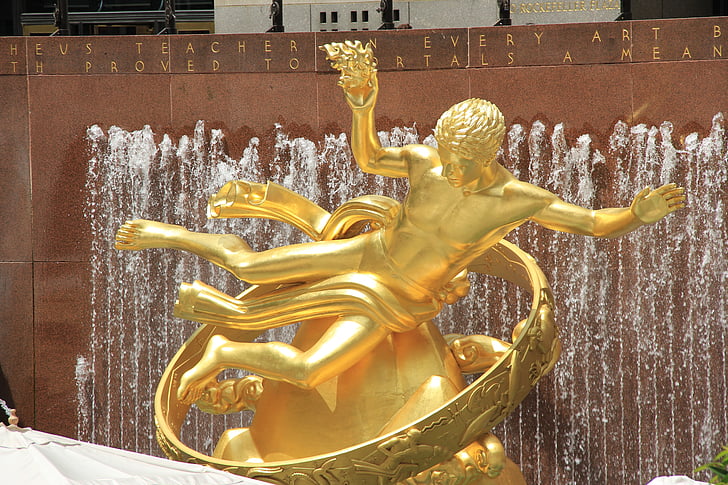 statue, bright, gold