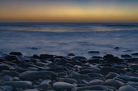 kiviä, Sea, Sunset, rauhallinen, kivi, Ocean, Zen