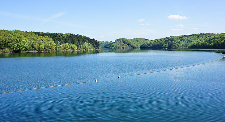 lake, landscape, water, nature, dam, blue