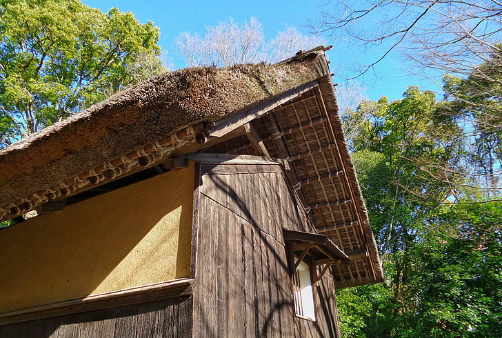 japanese, traditional, house, japan, blue, sky, hut