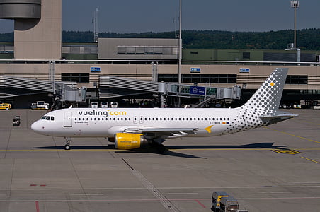 airbus a320, vueling, aircraft, fly, flyer, sky, airliner