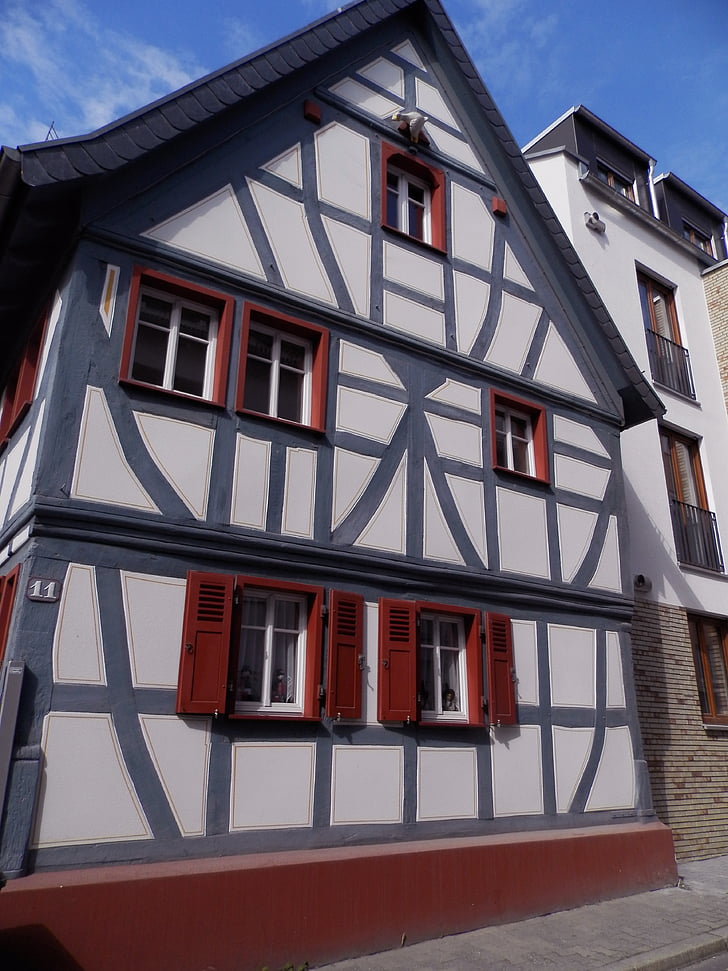 house, former, studs, old house, normandy, france, timbered houses