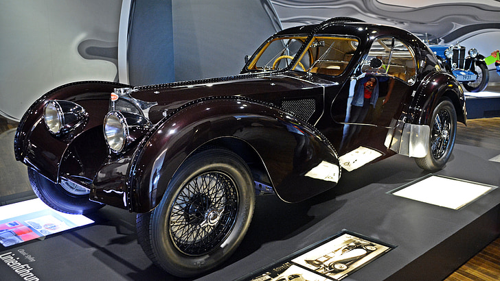 bugatti t57 sc แอตแลนติก, oldtimer, รถ, คลาสสิก, ยานยนต์, เก่า