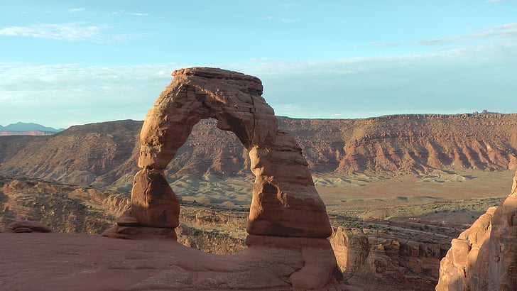 skalní oblouk, orientační bod, Utah, krajina, poušť, Příroda, Scenics