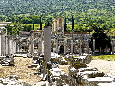 les ruines, romain, Turquie, antique, monument, point de repère, Temple