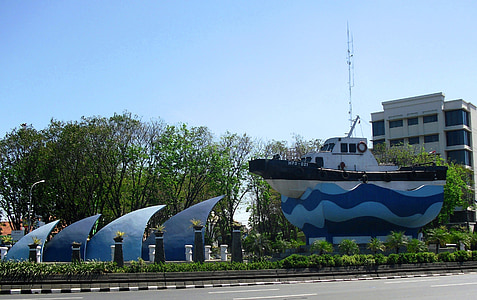 纪念碑, kapal, 丹绒霹雳, 泗水, 贾瓦木帖, 印度尼西亚, 东爪哇