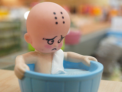 toy, figure, sad, bathtub, macro, miniature, water