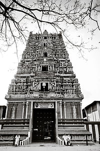 tempelet, India, religion, brihadeshwara templ, bygge, arkitektur, fasade