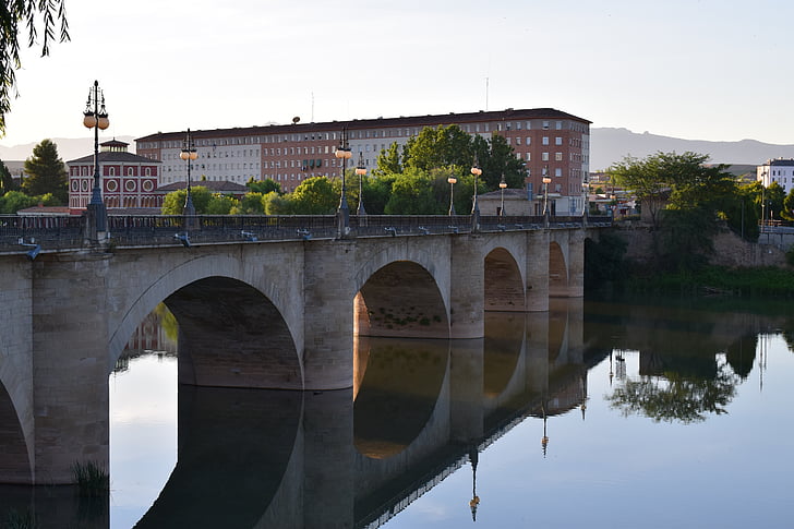 Bridge, Arc, floden, reflektion, stenbro
