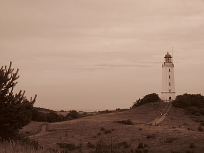 灯台, リューゲン島, レトロ, 砂, 方向, ビーチ, ない人