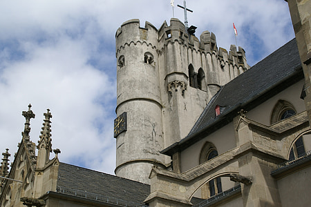 münstermaifeld, Gereja Collegiate, eksterior, Jerman, fasad, Menara, bangunan