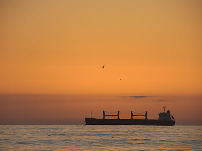 barco, mar, arena, verano, Chile, Océano, puesta de sol