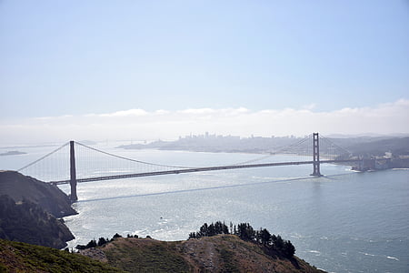 Golden gate tilts, san francisco, California, okeāns, līcis, ūdens, orientieris