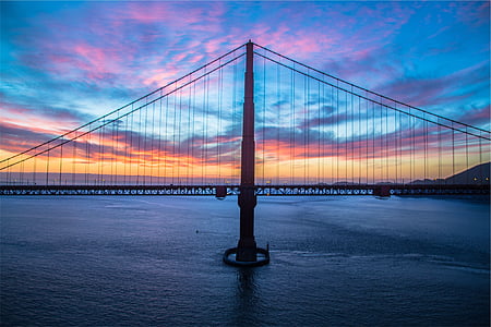 Златни, порта, мост, час, Мостът Голдън Гейт, Сан Франциско, архитектура