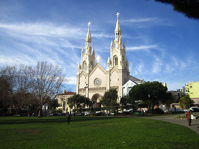 church, san francisco, saint's peter and paul, california, religion, faith, architecture