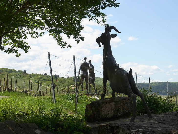 Skulptur, Weinberg, Wein, Landschaft, Ziege, Denkmal, Natur