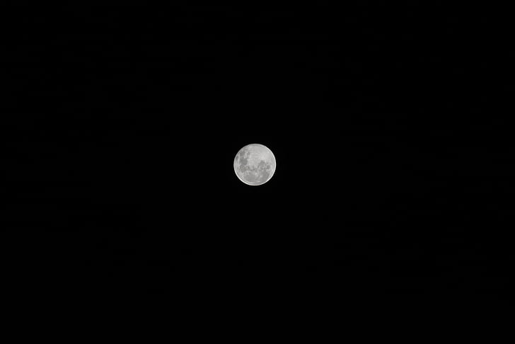 Luna, noche, oscuridad, fondo negro, luz, cráteres de, superficie lunar