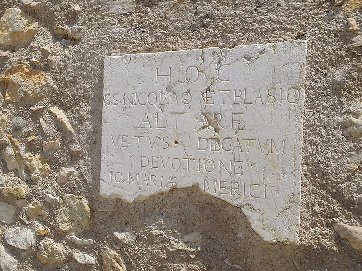 fal, emléktábla, kő, régi, homlokzat, Olaszország, Salo