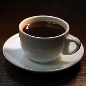 kaffe, tekopp, drikke, hvit, svart, brun, en kopp kaffe