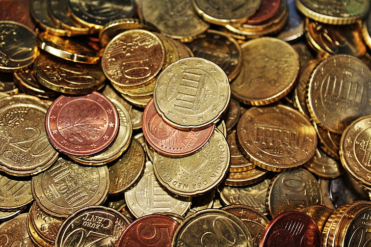 mynter, euro, penger, valuta, Euro cent, prosent, € mynt