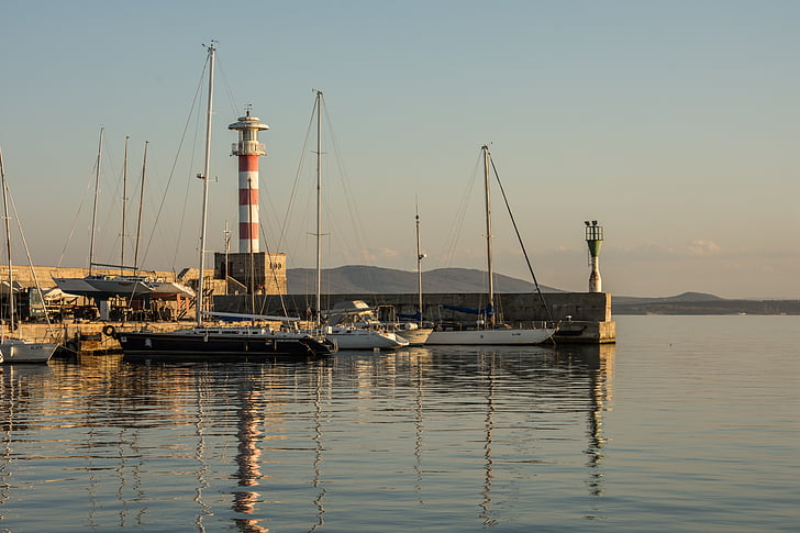 Lighthouse, Port burgas, Beacon, Burgas, Bulgarien, hamn, havet