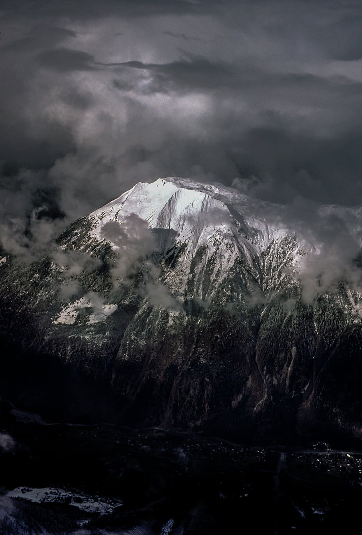 wolken, landschap, berg, natuur, hemel, sneeuw, geen mensen