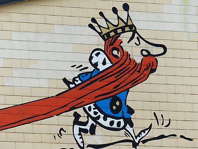 Král, Bart, červená, Koruna, obrázek, malované, Royal