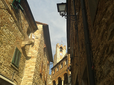 Borgo, vislumbre, antiga, construção, arquitetura, Toscana