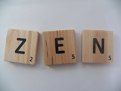 Zen, listy, text, kusy, abeceda, Scrabble