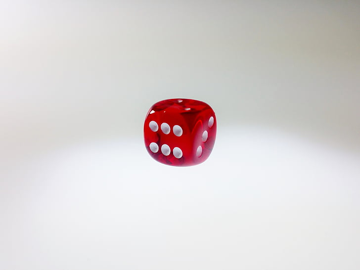 Cube, rød, held og lykke, spille, gambling, terninger, Casino