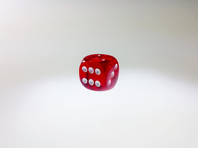 Cube, rød, held og lykke, spille, gambling, terninger, Casino
