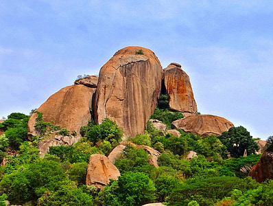 ramgiri wzgórza, Bojownik ramadevara, Bangalore, Indie, Sholay, skały, wąwozy