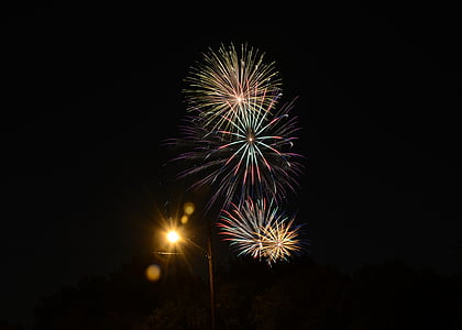 Juli 4, hari kemerdekaan, kembang api, 4, Perayaan, patriotik, liburan