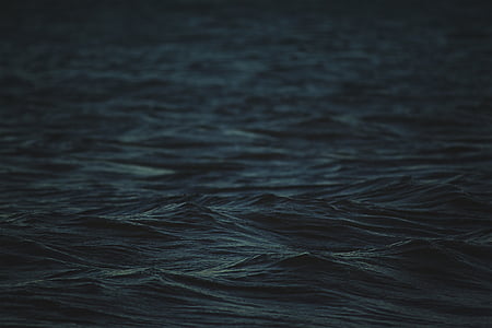 vody, noc, reflexie, modrá, tmavé, more, Ocean