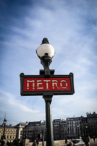 metro, París, França, estació de metro