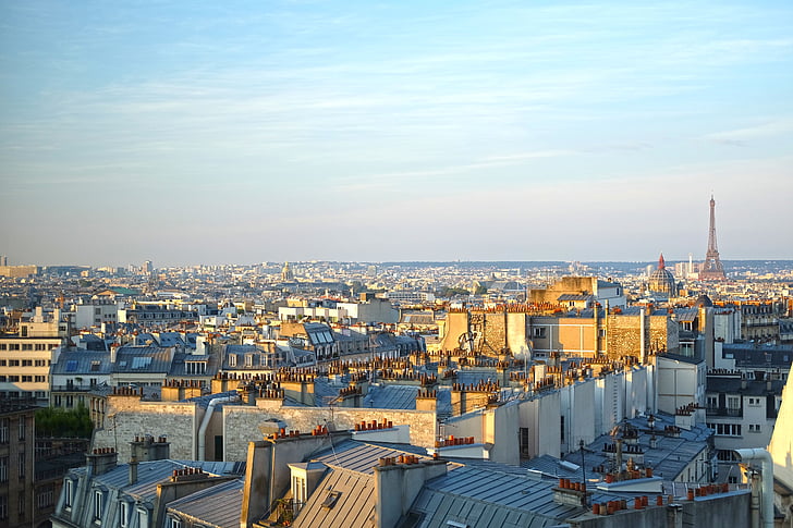 Parijs, stad, Eiffeltoren, dag, panoramisch, kapitaal, stadsgezicht
