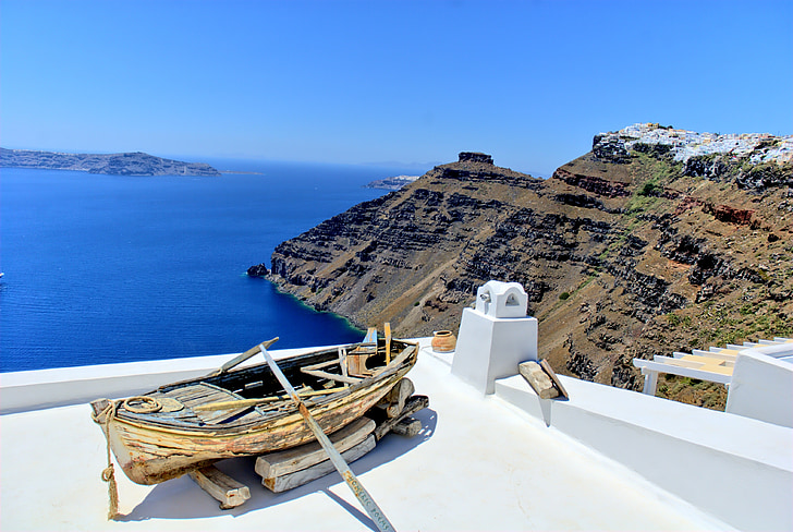 Yunanistan, Santorini, plaj, Güneş, tatil, Yaz, tatil