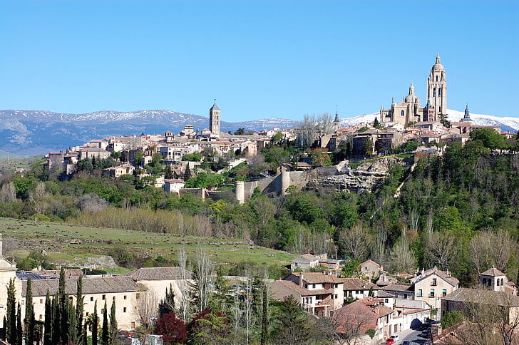 Segovia, katedralen, monument, byen, arkitektur, Spania, turisme