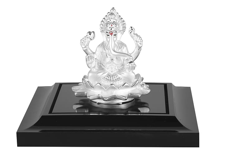 vidro, estatueta, marrom, de madeira, placa, Ganapati, Ganesha