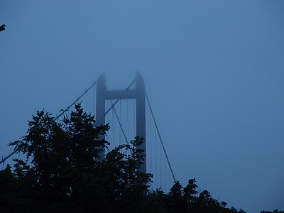 Humber bridge, brug, mist, schorsing, Humber, structuur, hemel
