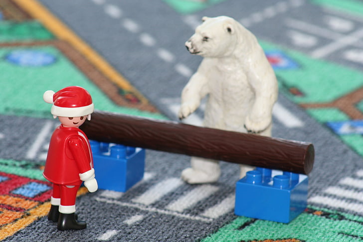 Santa claus, Figure, Christmas, Playmobil, mâles, Nicholas, ours polaire