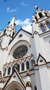 kirke, Savannah, Cathedral, hvid, blå, Sky, Cloud