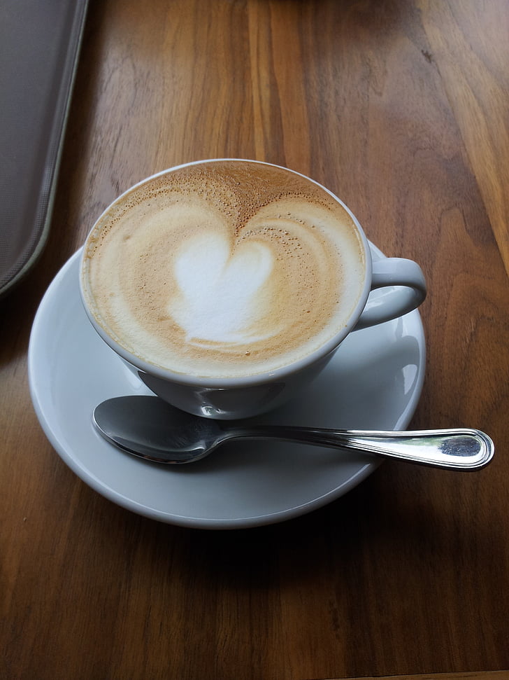 kaffe, latte, hjerte