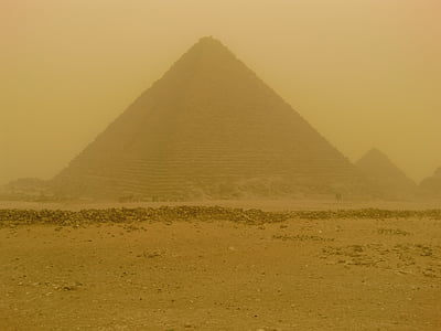 ピラミッド, エジプト, 砂嵐, ギザ, カイロ, ピラミッド, 砂漠