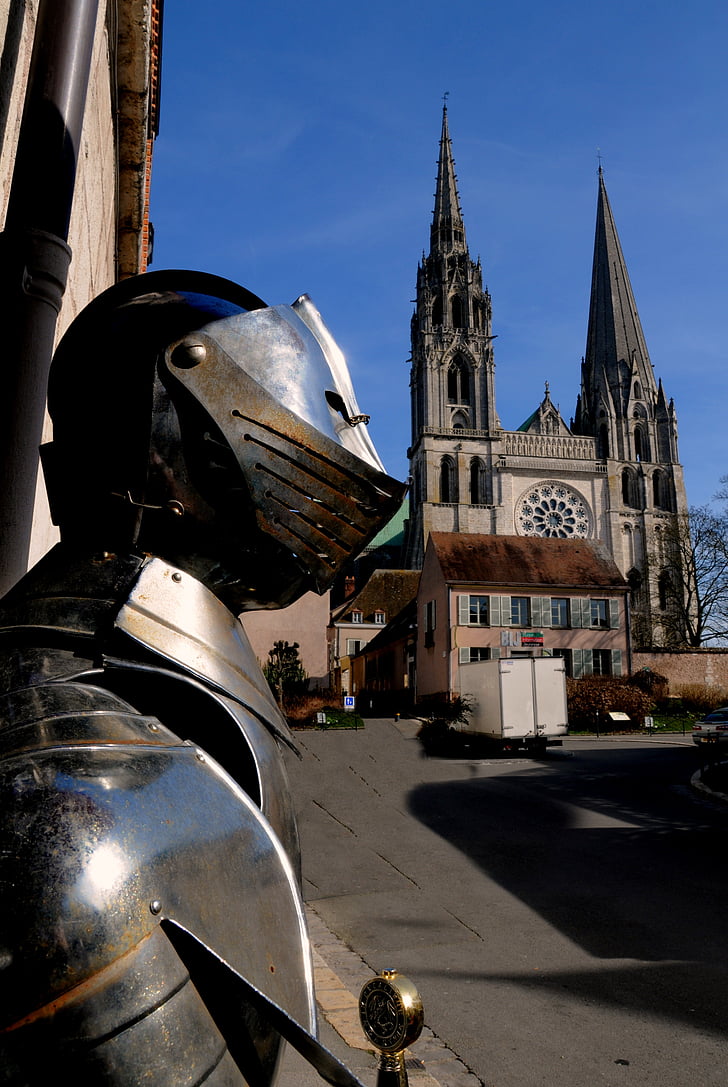 brnění, středověké, Katedrála, Chartres, Francie