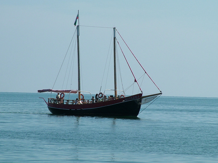 Balchik, barco, navio de, Bulgária, mar, Mar Negro